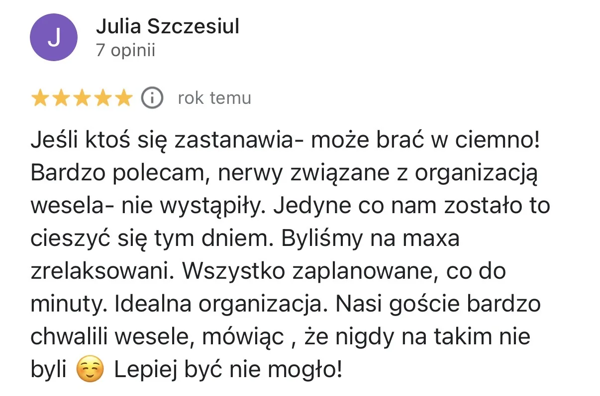 Opinia pary Julia & Bartek o współpracy z Patrycją Dalecką