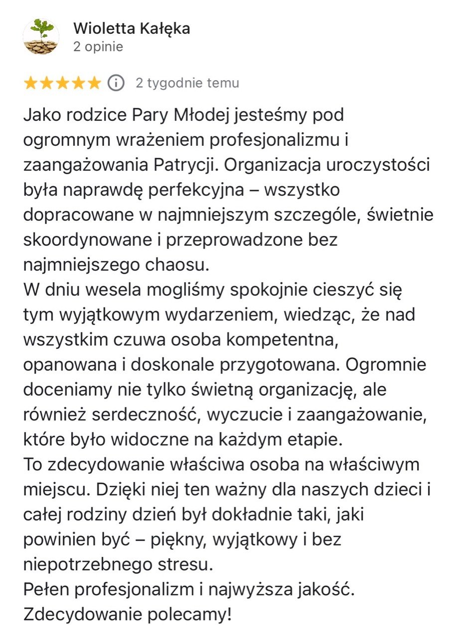 Opinia pary Karolina & Janek o współpracy z Patrycją Dalecką